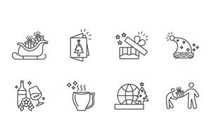 Christmas icon set..Editable stroke.linear style sign for use web design,logo.Symbol illustration. vector