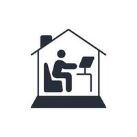 Remote Work icon. .Editable stroke.linear style sign for use web design,logo.Symbol illustration. vector