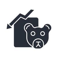 bear market icon. .Editable stroke.linear style sign for use web design,logo.Symbol illustration. vector
