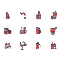 Drinks icon set..Editable stroke.linear style sign for use web design,logo.Symbol illustration. vector