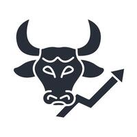 bull market icon. .Editable stroke.linear style sign for use web design,logo.Symbol illustration. vector