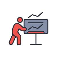 presentation icon. .Editable stroke.linear style sign for use web design,logo.Symbol illustration. vector