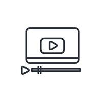player icon. .Editable stroke.linear style sign for use web design,logo.Symbol illustration. vector