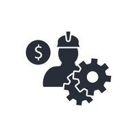 worker icon. .Editable stroke.linear style sign for use web design,logo.Symbol illustration. vector