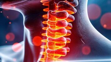 The spine is highlighted in red video