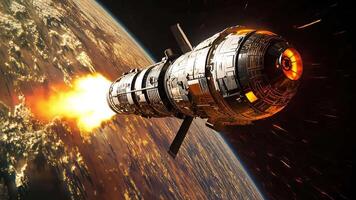 An artist's rendering of a space station in space video