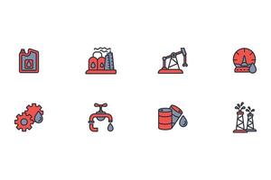 Oil and Gas icon set..Editable stroke.linear style sign for use web design,logo.Symbol illustration. vector