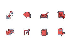 writing icon set..Editable stroke.linear style sign for use web design,logo.Symbol illustration. vector