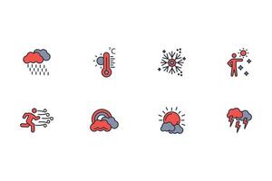 Weather icon set..Editable stroke.linear style sign for use web design,logo.Symbol illustration. vector