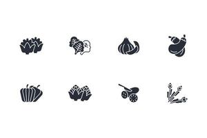 Vegetables icon set..Editable stroke.linear style sign for use web design,logo.Symbol illustration. vector