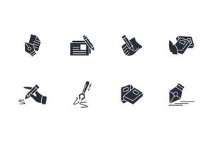 writing icon set..Editable stroke.linear style sign for use web design,logo.Symbol illustration. vector