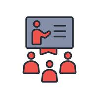 seminar icon. .Editable stroke.linear style sign for use web design,logo.Symbol illustration. vector