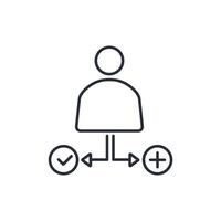 Decision icon. .Editable stroke.linear style sign for use web design,logo.Symbol illustration. vector