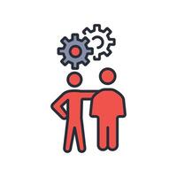 Team Building icon. .Editable stroke.linear style sign for use web design,logo.Symbol illustration. vector