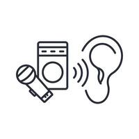active listening icon. .Editable stroke.linear style sign for use web design,logo.Symbol illustration. vector