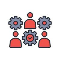 Teamwork icon. .Editable stroke.linear style sign for use web design,logo.Symbol illustration. vector