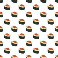Seamless pattern with sushi for decorative print, wrapping paper, menu, wallpaper and fabric vector