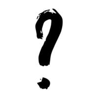 Hand drawn ink question mark illustration in sketch style. Single element for design vector