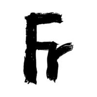 Hand drawn french franc currency symbol. Brush stroke doodle. Single element for design vector