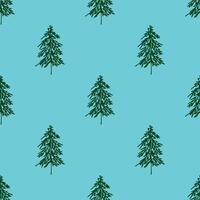 Seamless pattern with geometric minimal scandinavian Christmas tree doodle for decorative print, wrapping paper, greeting cards and fabric vector
