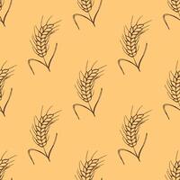 Seamless pattern with wheat doodle for decorative print, wrapping paper, greeting cards, wallpaper and fabric vector