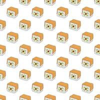 Seamless pattern with sushi roll for decorative print, wrapping paper, menu, wallpaper and fabric vector
