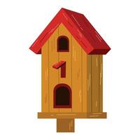 Spring birds house single element. Cute craft houses for birds flat line r elements white background vector