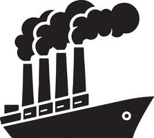 Beautiful Industrial Ship Silhouette Design for Website Graphics vector