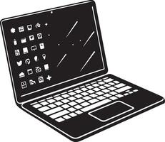 Professional Laptop Graphic Illustrations for Print and Web vector
