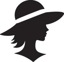 Elegant Hat Head Silhouette Graphics for Personal Use vector