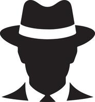 Unique Hat Head Silhouette Art for Creative Projects vector