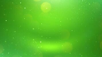 Green abstract background with stars and bokeh video