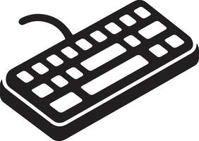 Stylish Computer Keyboard Silhouette Design Resource vector