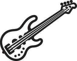 Versatile Bass Guitar Silhouette Image for Print and Web vector