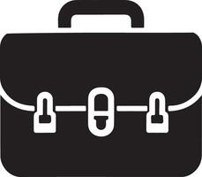 Elegant Briefcase Icon Silhouette for Business Use vector