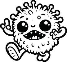 A cartoon virus running and smiling vector