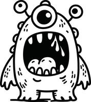 A cartoon monster with big eyes and teeth vector