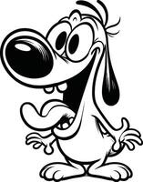 Cartoon dog with tongue out and tongue out vector