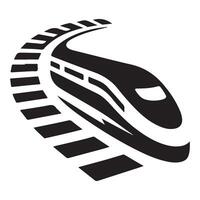 High-Speed Bullet Train Silhouette Design vector
