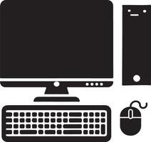 High Quality Computer Silhouette Symbol Graphics vector