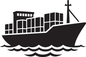 Unique Cargo Ship Silhouette Artwork for Use vector