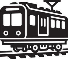 Electric Train Railway Silhouette for Graphic Projects vector