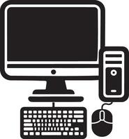 Versatile Computer Silhouette for Designers vector