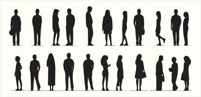 Everyday People Silhouettes in Simple Forms vector