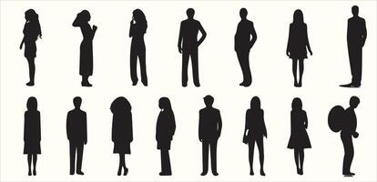 Flat People Silhouettes for Easy Integration vector
