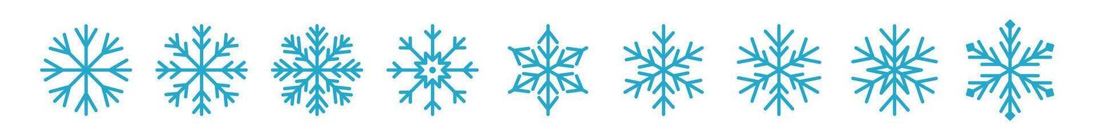 Set of icy snowflakes symbol illustration vector
