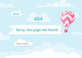 Error 404, page not found website concept vector