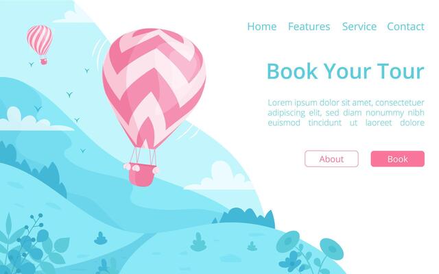 Hot air balloon online booking website template