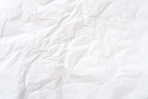 Top view and full frame of wrinkled or crumpled white stencil paper texture used for wrinkled or crumpled white paper background texture in decorative art work photo