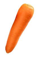 Top view of one fresh orange carrot isolated on white background with clipping path photo